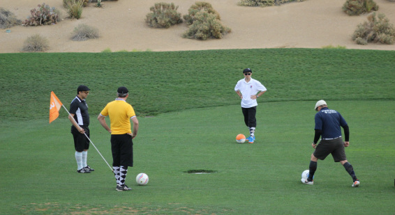 No, it's not Lilliputians playing golf...It's Footgolf!