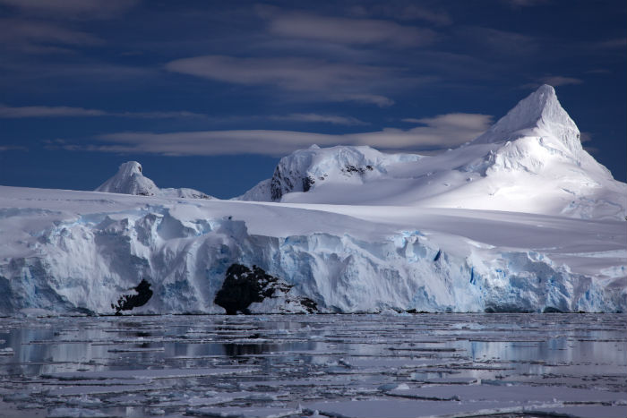 A glacier on the Antarctic coast